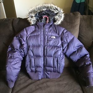 Purple Northface winter jacket